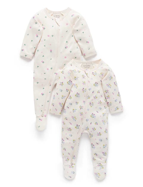 2 Pack Printed Zip Footie