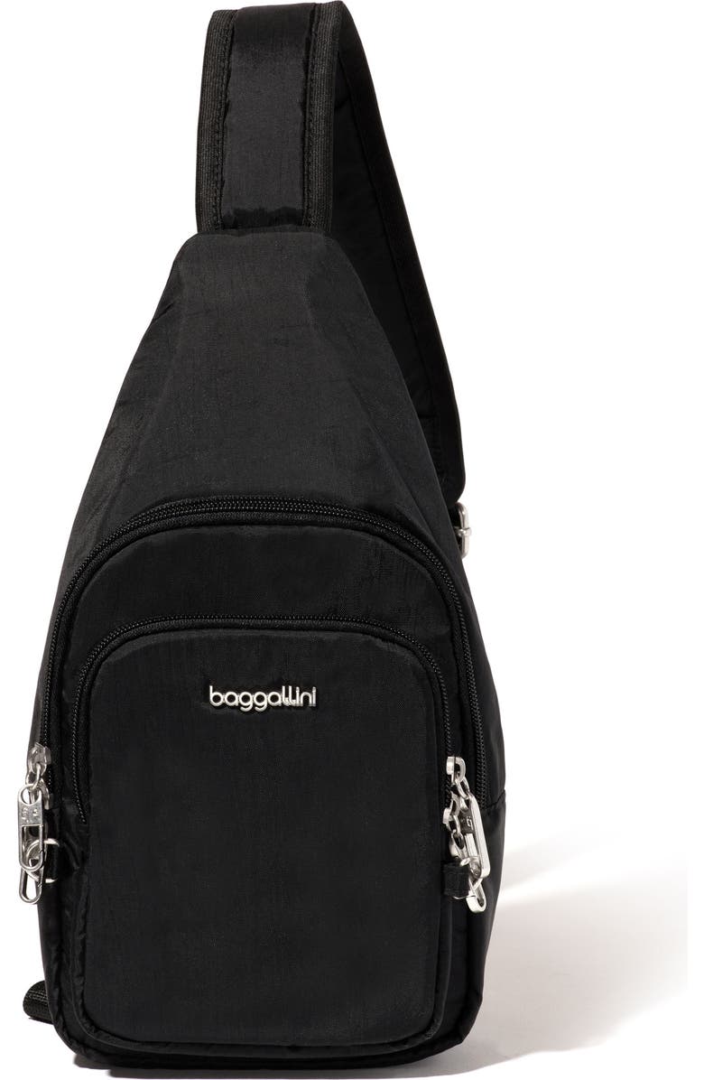BAGGALLINI Securtex Anti-Theft Daytripper Sling Bag, Main, color, Black