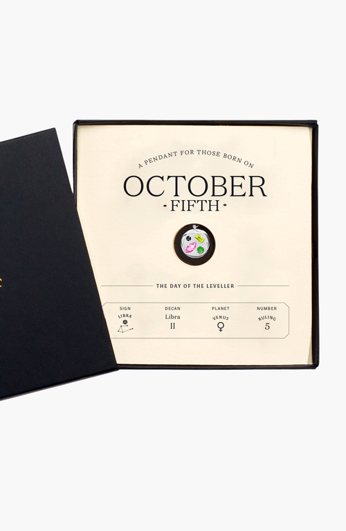Birthdate Co. The October Birthdate Silver Pendant In October 5th - Silver