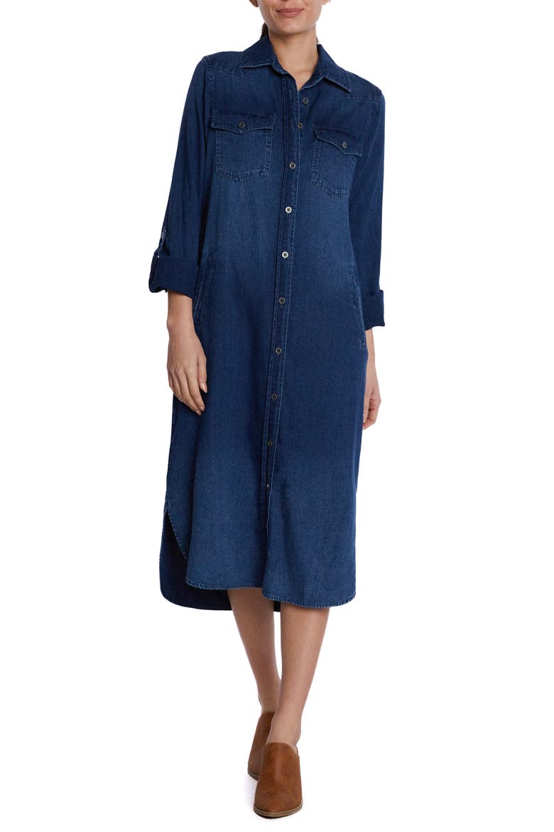 Denim Midi Shirtdress, Main, color, FAIRBANKS BLUE