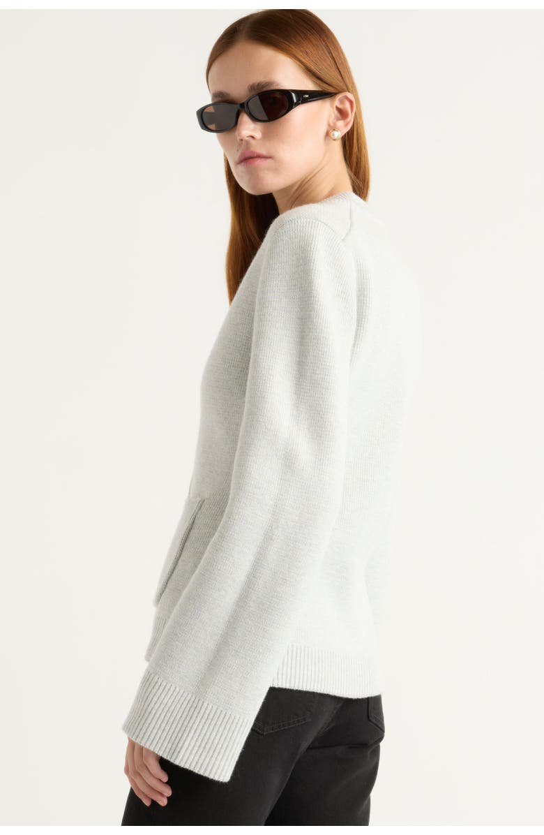 Modern Citizen Eames Organic Cotton-Wool Cardigan, Alternate, color, Heather Grey