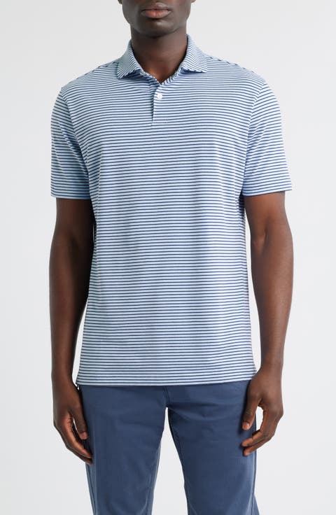 Crown Crafted Albatross Stripe Pima Cotton Blend Polo