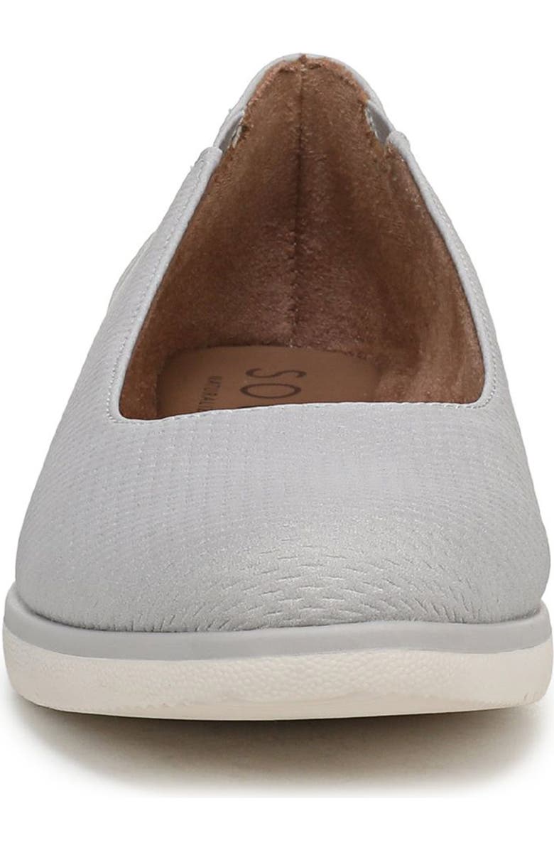 SOUL NATURALIZER Idea Perforated Ballet Wedge Flat, Alternate, color, Grey Perforated Faux Leather