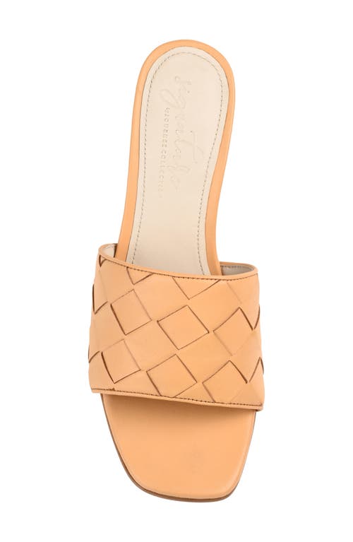 Journee Signature Kellee Woven Leather Sandal In Tan