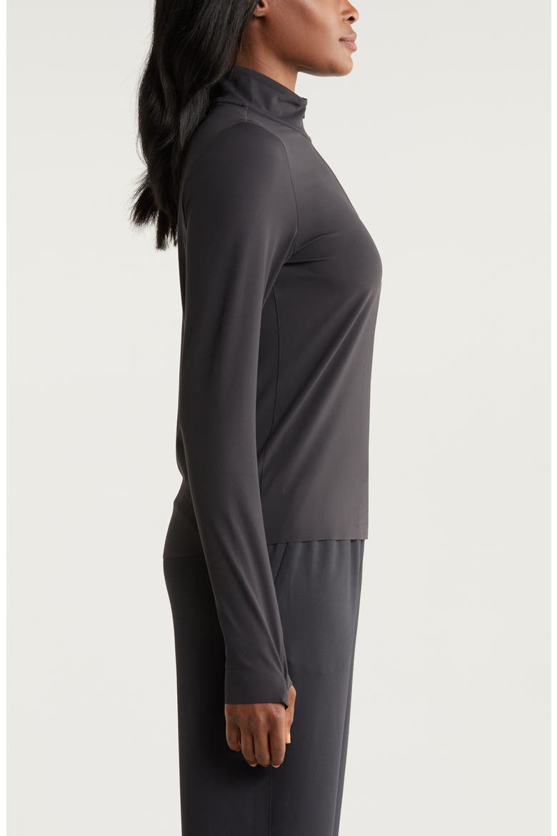 Luxe Lite Half Zip Performance Top, Alternate, color, BLACK