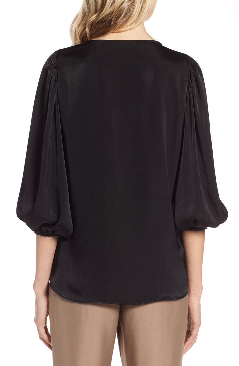 Halogen<sup>®</sup> Blouson Sleeve Crepe Blouse, Alternate, color,