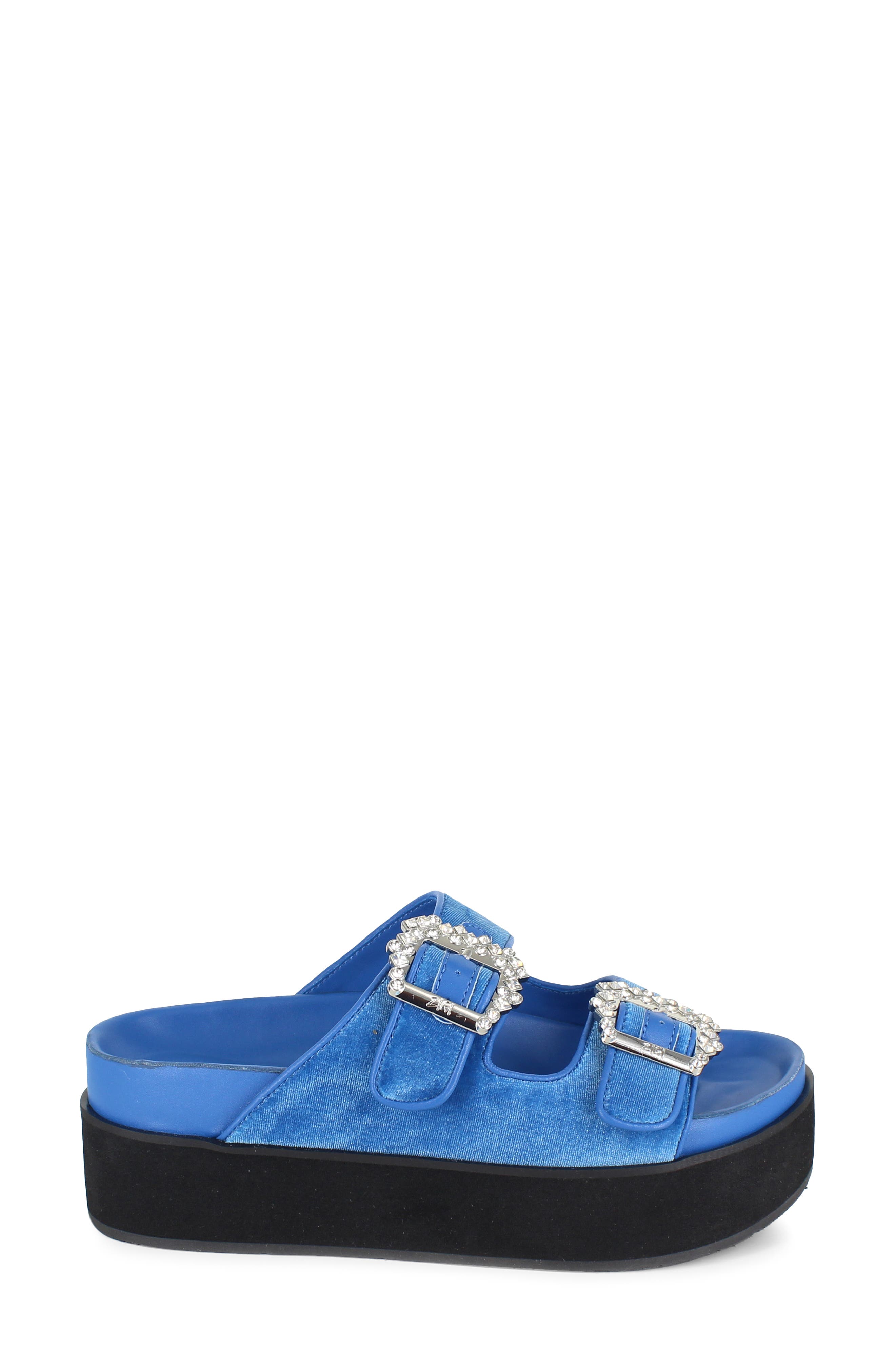 Rosalinda Platform Slide Sandal, Alternate, color, TURQUOISE
