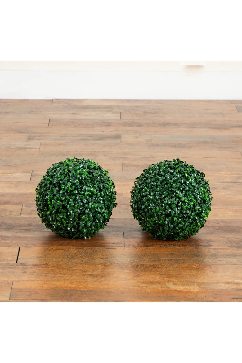 8-in UV Resistant Artificial Boxwood Ball (Indoor/Outdoor) - Set of 4, Alternate, color, Green