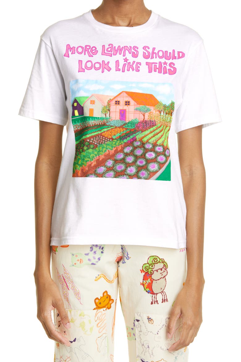 Oversize Organic Cotton Graphic T-Shirt, Main, color, WHITE