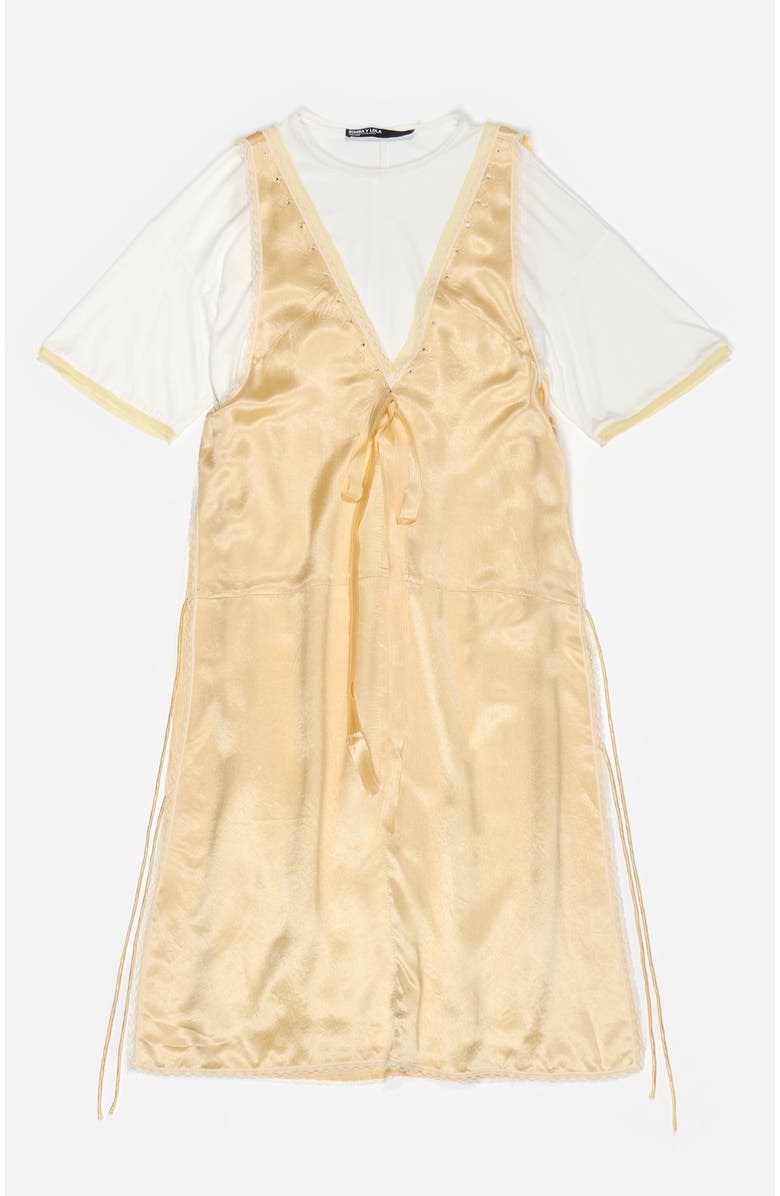 Bimba y Lola Lace Overlay Dress, Alternate, color, Butter