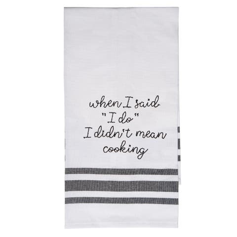 When I Said "I Do" Tea Towel Cotton White