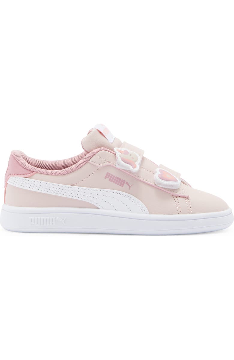 PUMA Kids' Smash Badges Dual Strap Sneaker, Alternate, color, Mauve Mist/ Puma White