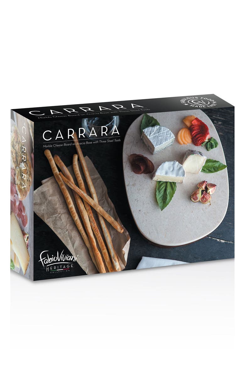 Picnic Time 'Legacy Heritage Collection by Fabio Viviani - Carrara' Marble & Wood Cheese Board, Alternate, color, 
