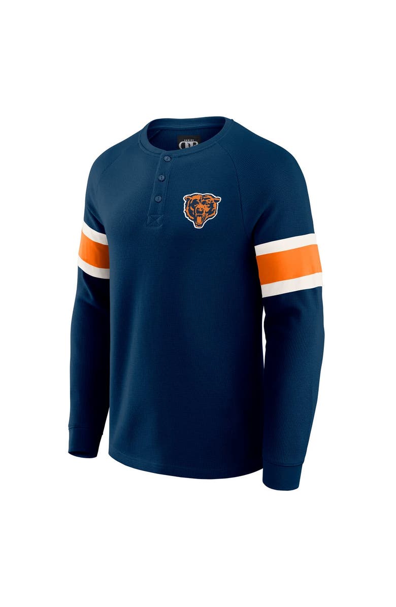 Darius Rucker Collection by Fanatics Men's Darius Rucker Collection by Fanatics Navy Chicago Bears Waffle-Knit Raglan Long Sleeve Henley T-Shirt, Alternate, color, Navy