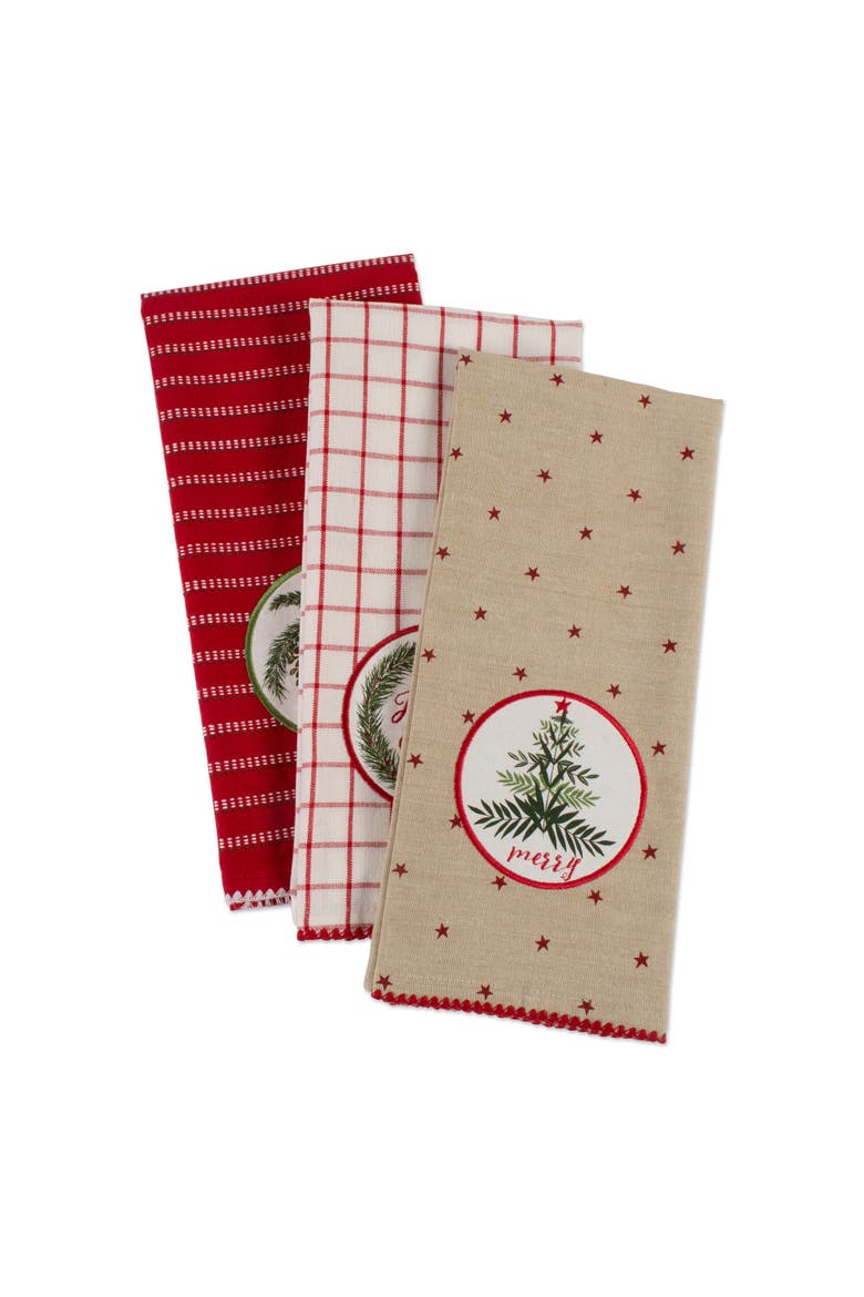 Noel Embellished Assorted Dishtowel Set/3, Alternate, color, Noel