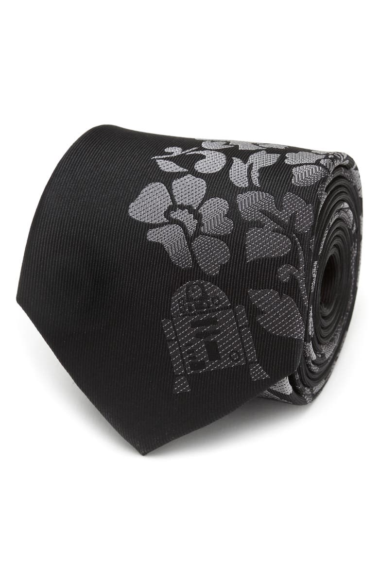 Cufflinks, Inc. Star Wars<sup>™</sup> - R2D2 Floral Black Silk Tie, Main, color, 