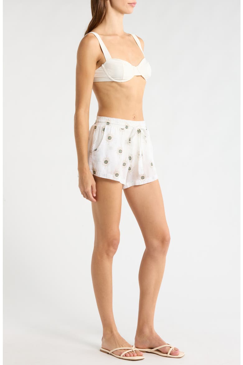 Evil Eye Cover-Up Shorts, Alternate, color, WHITE EVIL EYE