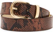 Steve Madden Snakeskin Print Faux Leather Belt