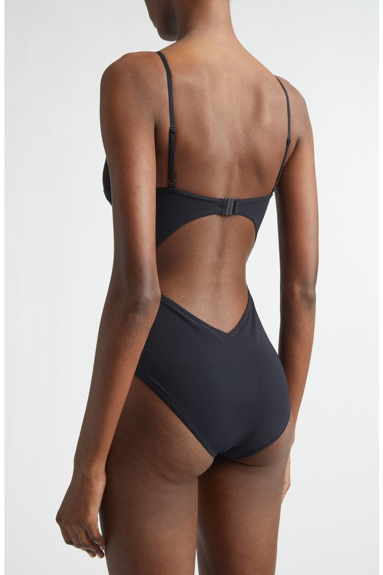 Roselight Diamond Wire One-Piece Swimsuit, Alternate, color, BLACK