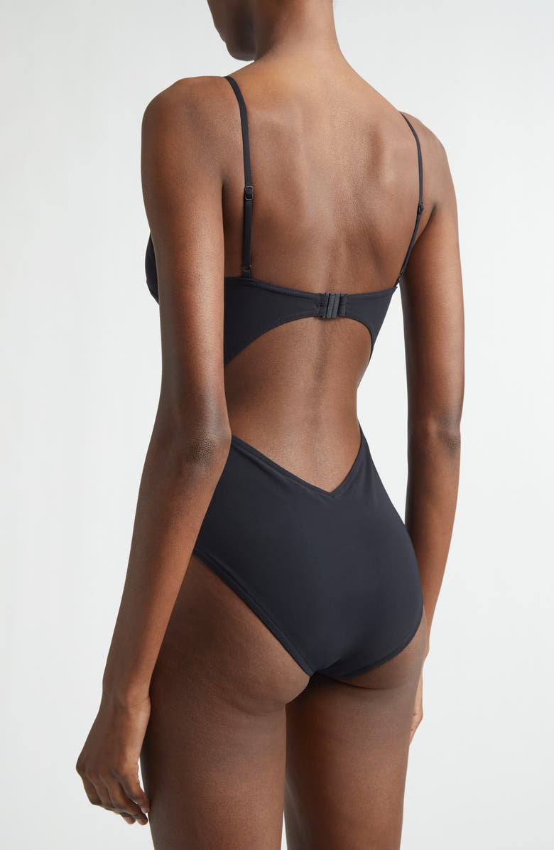 Zimmermann Roselight Diamond Wire One-Piece Swimsuit, Alternate, color, Black