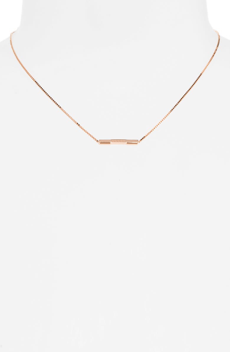 Gucci Link to Love 18K Rose Gold Necklace, Alternate, color, 