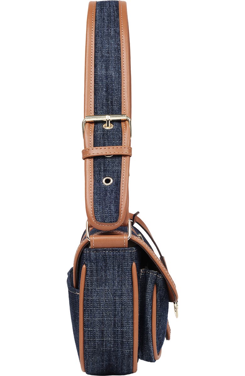 True Religion Double Pocket Denim Satchel, Alternate, color,