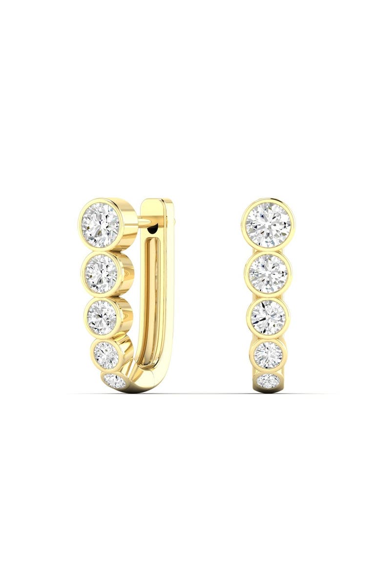 Bezel U Lab Diamond Hoop in 14K Gold, Main, color, Yellow Gold