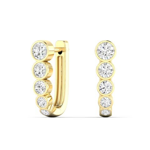 Bezel U Lab Diamond Hoop in 14K Gold