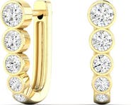 Everlee Bezel U Lab Diamond Hoop in 14K Gold