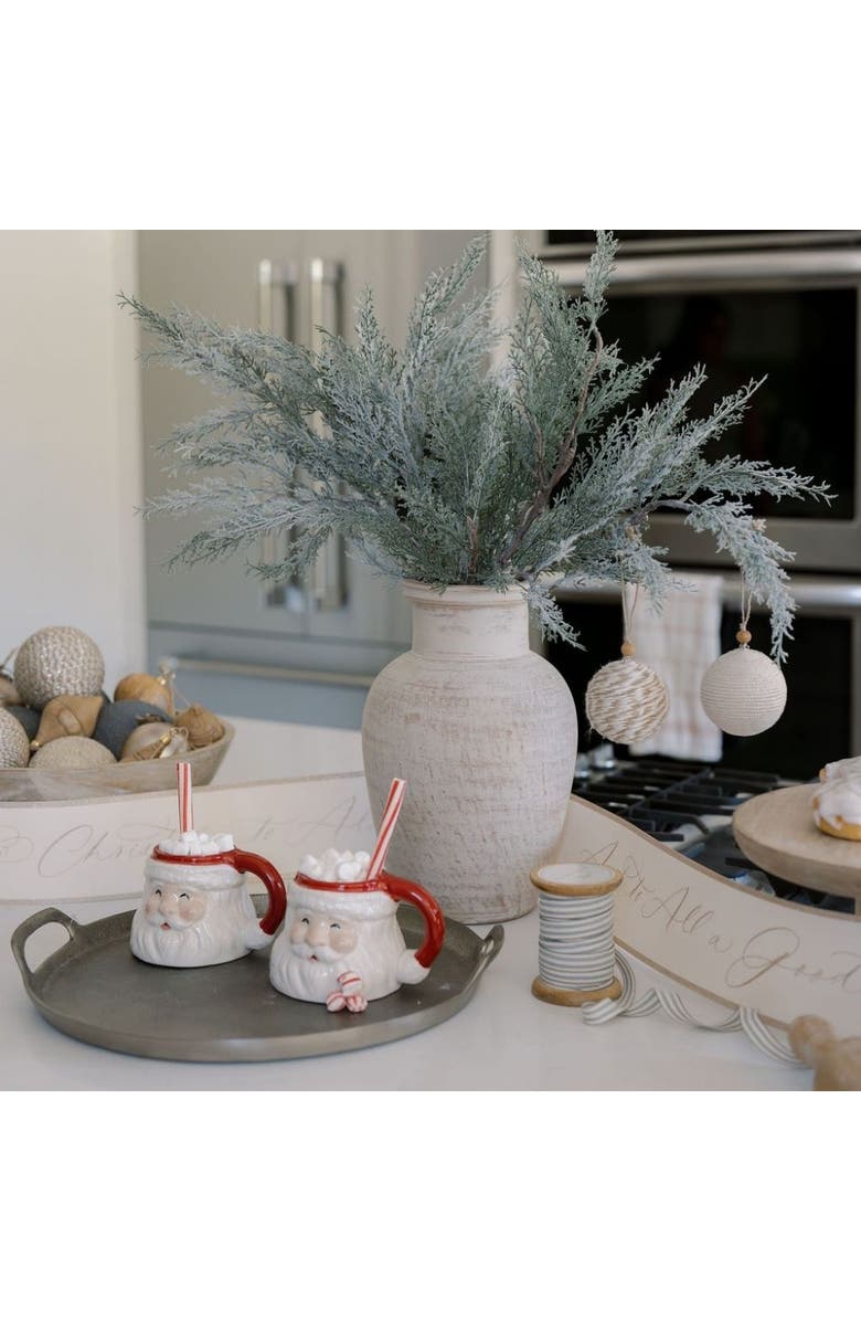 CG Hunter 12.4" Hand Painted Terracotta Vase, Alternate, color, Crème