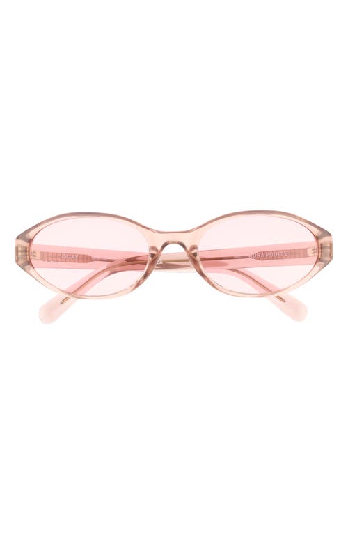 Quay Aura Points 55mm Oval Sunglasses In Pink