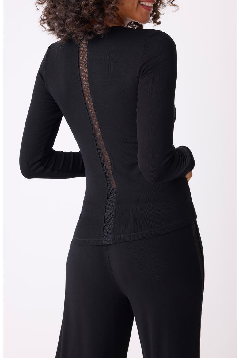 Lacey Basics Stretch Modal Pajama Top, Alternate, color, BLACK