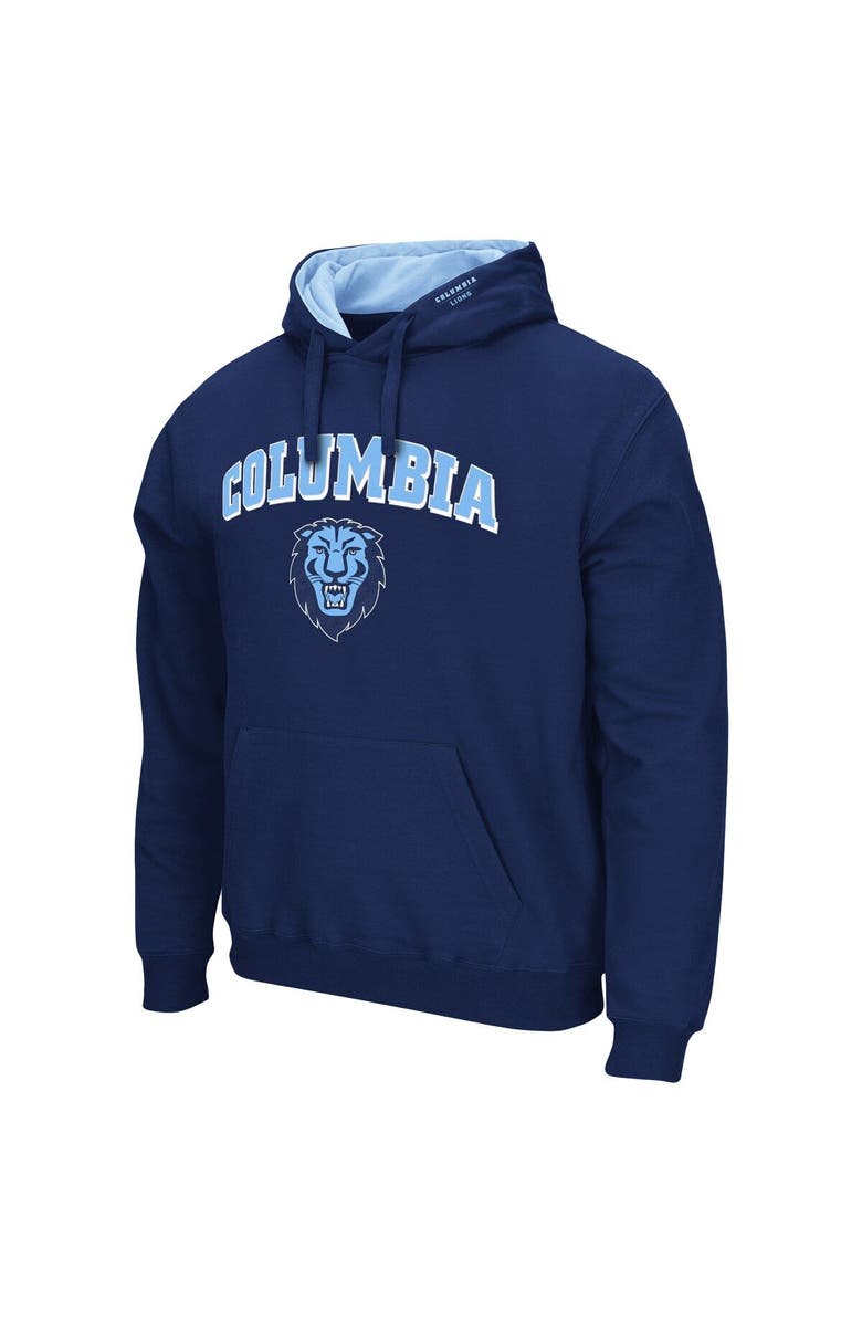 COLOSSEUM Men's Colosseum Navy Columbia University Arch and Logo Pullover Hoodie, Alternate, color,