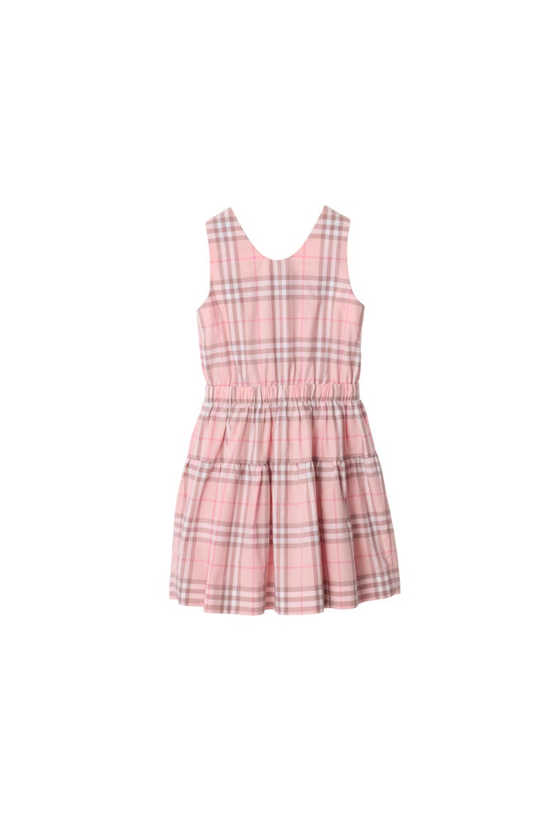 Check Cotton Dress, Alternate, color, Peony pink