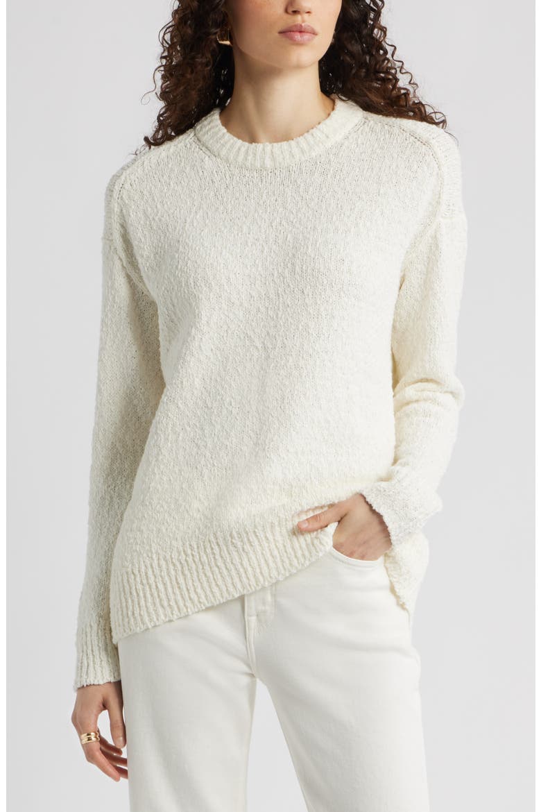 Texture Crewneck Sweater, Main, color, IVORY TOFU