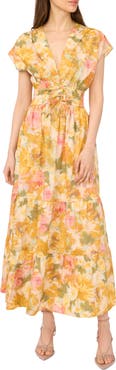 CeCe V-Neck Cotton Midi Dress