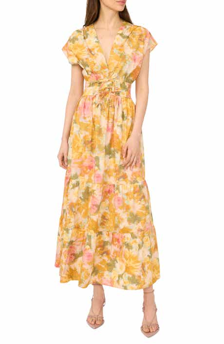 CeCe V-Neck Cotton Midi Dress