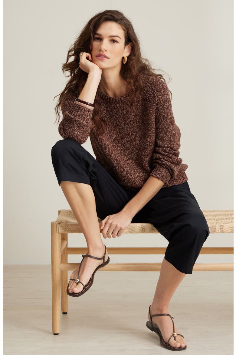 Raglan Sweater, Alternate, color, BROWN COFFEE- BROWN NUT MARL