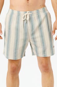 Rip Curl Classic Surf Weaver Stripe Cotton Drawstring Shorts
