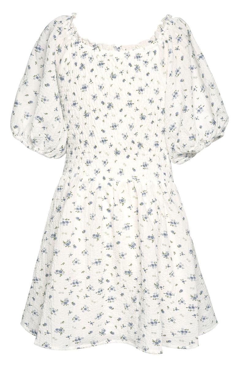 Hannah Banana Truly Me Kids' Smocked Puff Sleeve Dress, Alternate, color, 