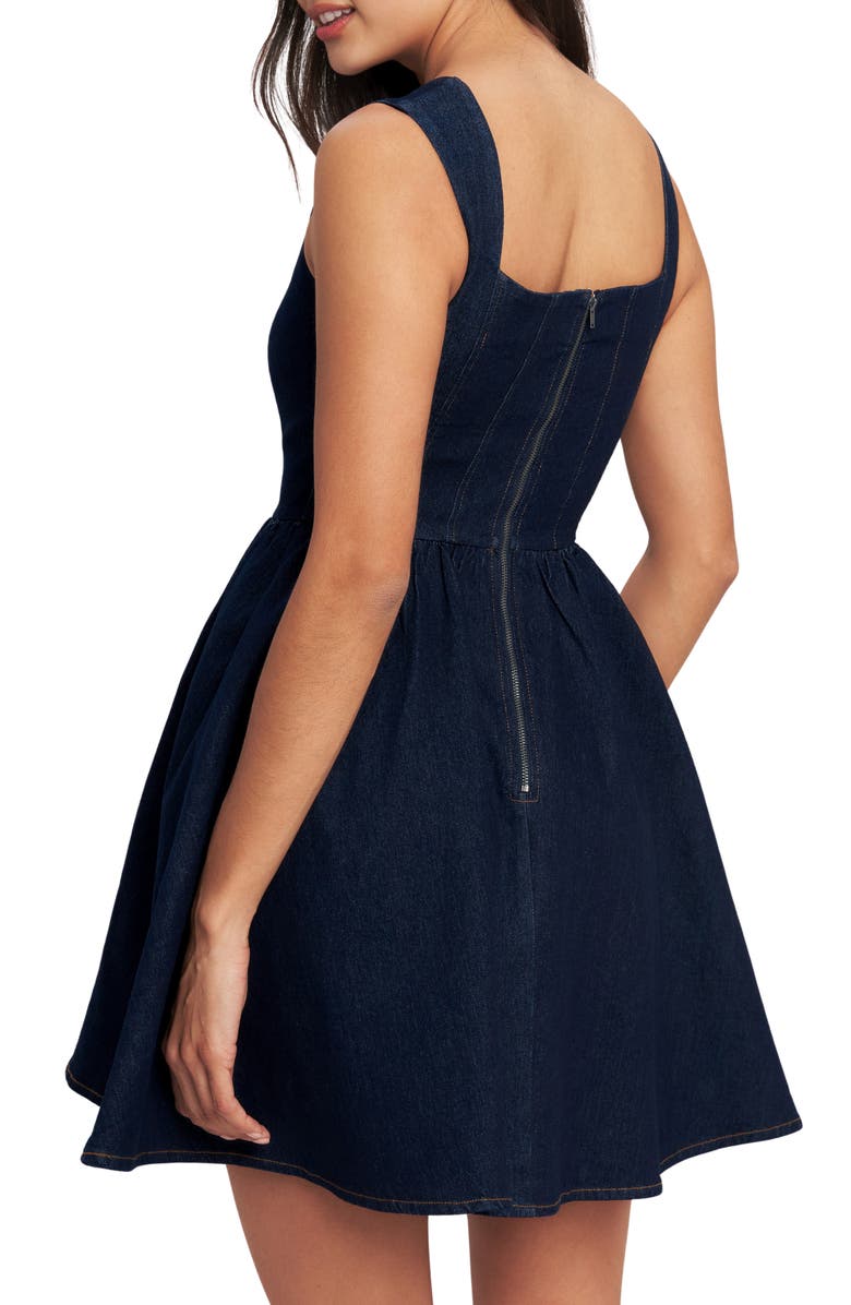 FLYING TOMATO Denim Minidress, Alternate, color, Dark Indigo