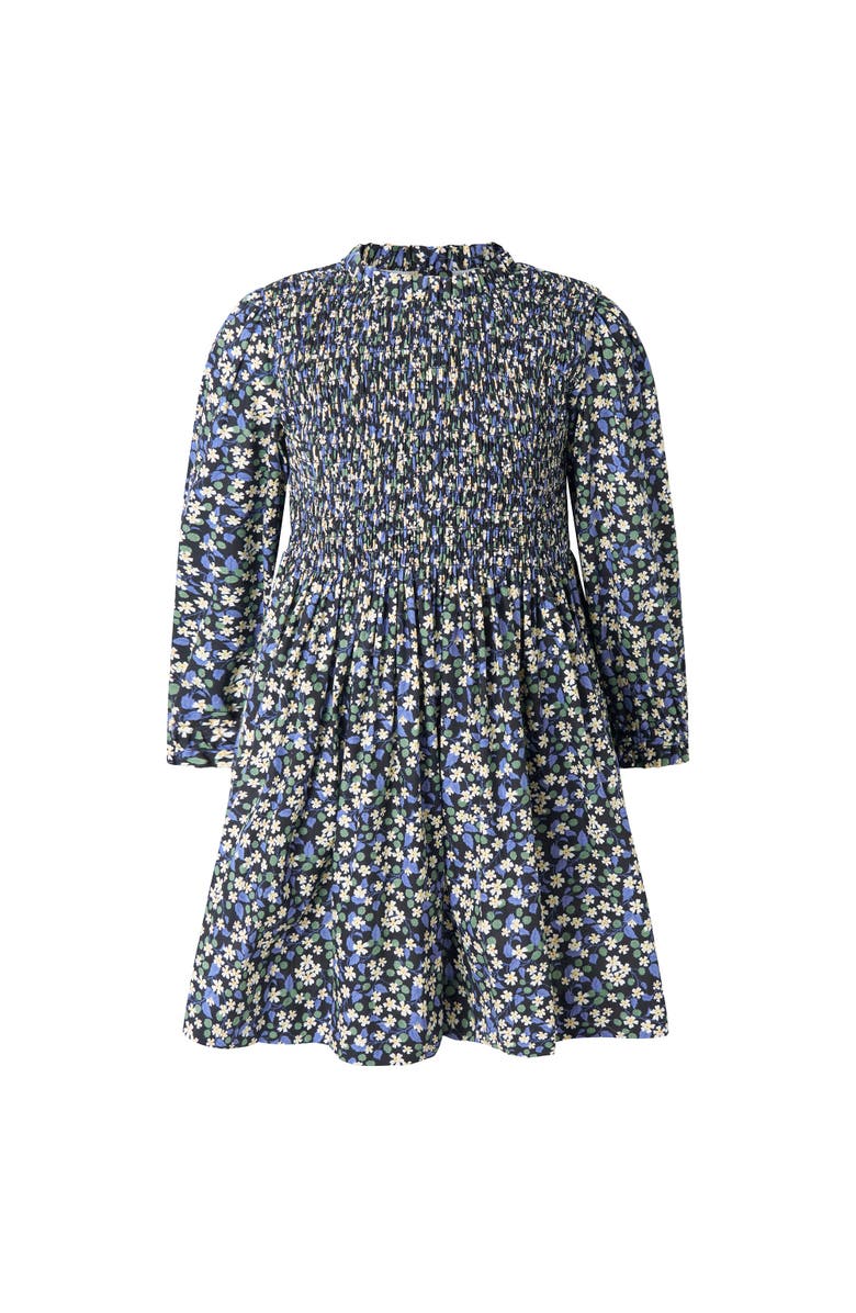 Rachel Riley Floral Berry Ruched Dress, Main, color, Navy