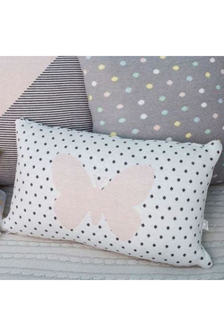 Butterfly Print Pillow, Alternate, color, Mint