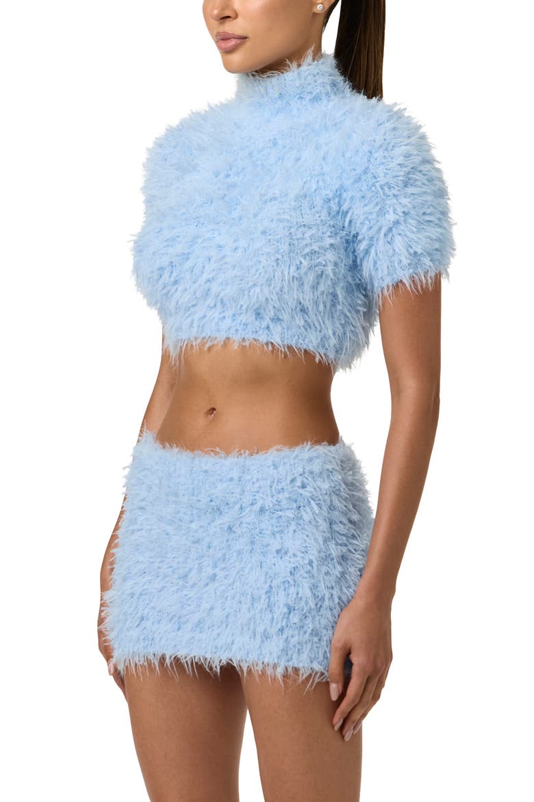 Furry Knit Crop Sweater, Alternate, color, BLUE MIST