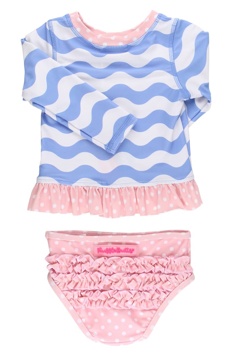 RuffleButts Kids' Periwinkle Two-Piece Swimsuit, Alternate, color, Blue
