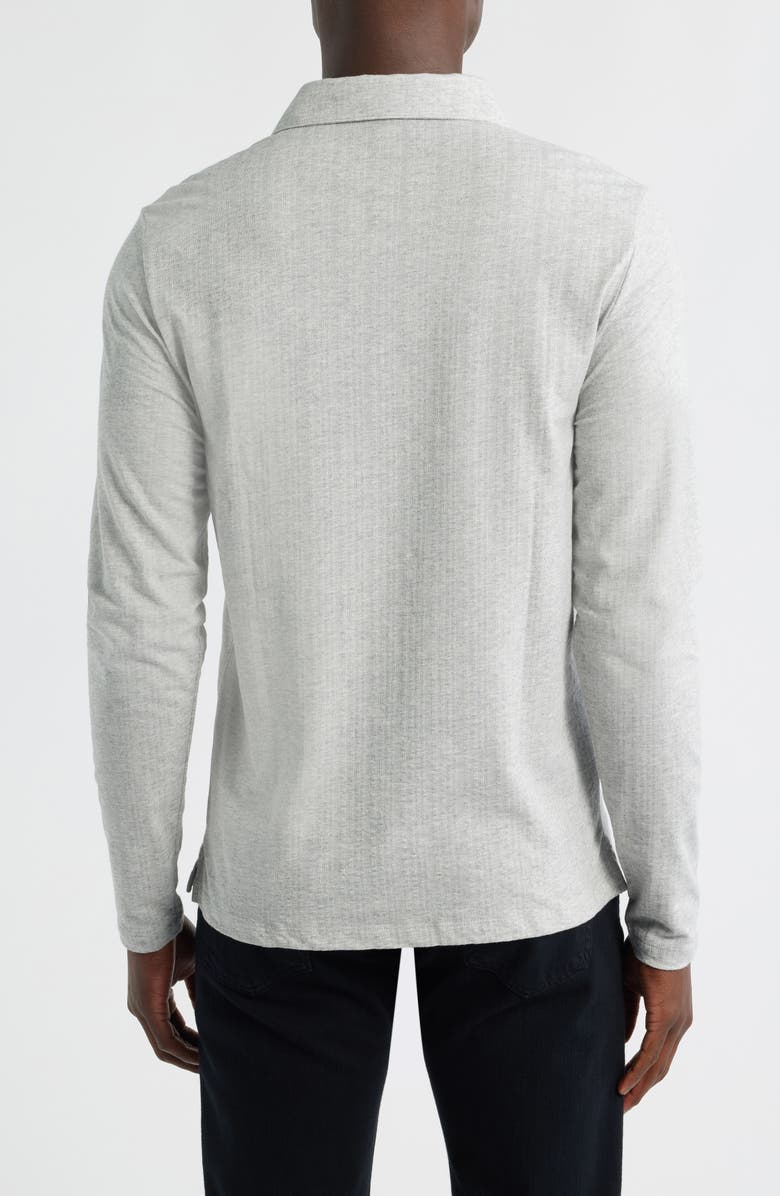 Robert Barakett Monolif Stripe Long Sleeve Polo, Alternate, color, Light Grey