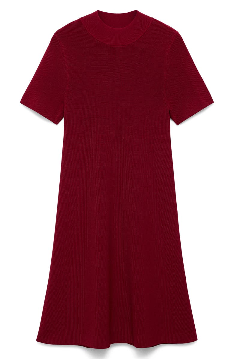 MANGO Perkins Sweater Dress, Alternate, color, Wine