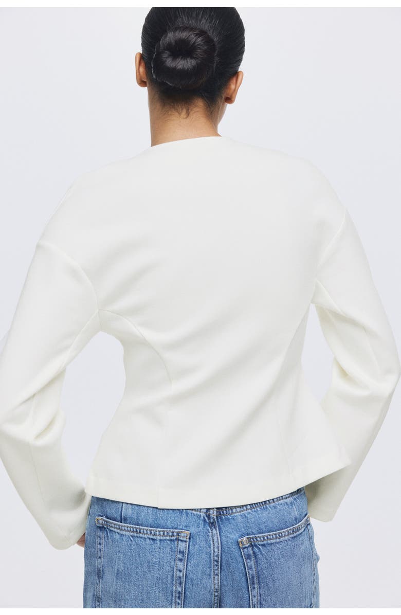 H&M Collarless Scuba Knit Blazer, Alternate, color, White