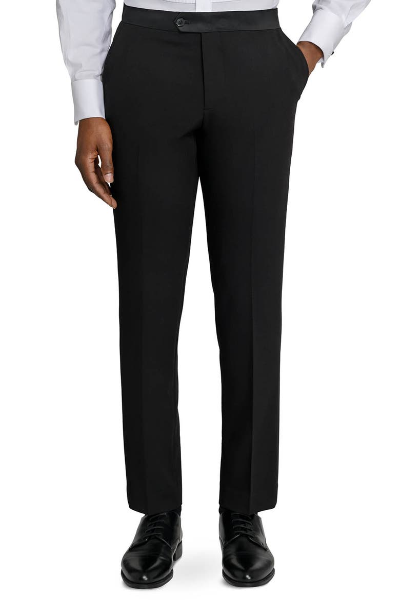 Stretch Tuxedo Pants, Main, color, BLACK