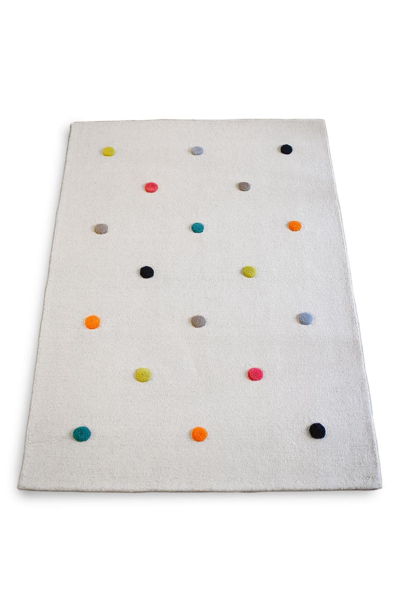 Pehr Multicolor Pompom Wool Rug, Main, color, 